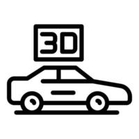 Verkauf 3D-Auto-Symbol Umrissvektor. Druckerdesign vektor
