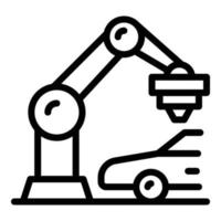 Auto-Druck-Roboter-Symbol-Umrissvektor. Fahrzeugdrucker vektor
