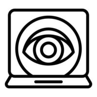 Laptop Augenpflege Symbol Umrissvektor. chirurgisches Auge vektor