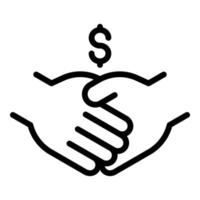 Business-Handshake-Symbol Umrissvektor. menschlicher Patient vektor