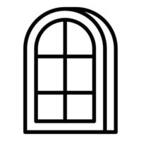Umrissvektor des alten Fenstersymbols. Glasproduktion vektor