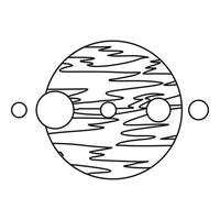 Symbol für Planeten und Monde, Umrissstil vektor