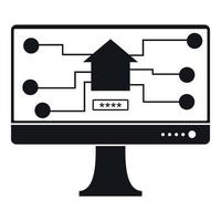 Monitor-Chip-Symbol, einfacher Stil vektor