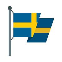 flagga av Sverige ikon, platt stil vektor