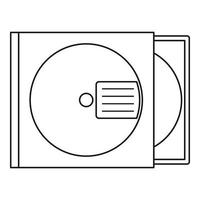 CD låda ikon, översikt stil vektor