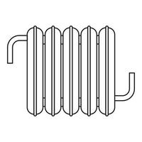 Eisen-Zentralheizungsbatterie-Symbol, Umrissstil vektor