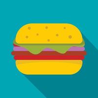 Hamburger mit Käse- und Fleischpastetchen-Symbol vektor