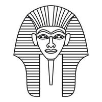 egyptisk faraoner mask ikon, översikt stil vektor