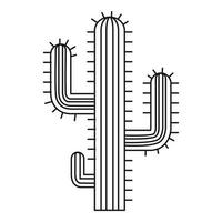 kaktus, öken- växt ikon, översikt stil vektor