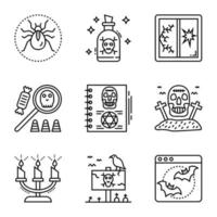 Horror-Halloween-Line-Icons-Pack vektor