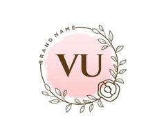 första vu feminin logotyp. användbar för natur, salong, spa, kosmetisk och skönhet logotyper. platt vektor logotyp design mall element.