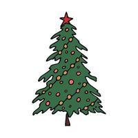 weihnachtsbaum hand gezeichnete clipart. Fichte Gekritzel. einzelnes element für karte, druck, web, design, dekor vektor