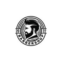 barbershop logotyp design vektor illustration