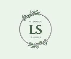 ls initialen brief hochzeitsmonogramm logos sammlung, handgezeichnete moderne minimalistische und florale vorlagen für einladungskarten, save the date, elegante identität für restaurant, boutique, café im vektor