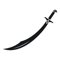 Scimitar-Schwert-Symbol, einfacher Stil vektor