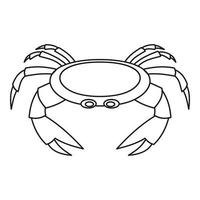 krabba hav djur- ikon, översikt stil vektor