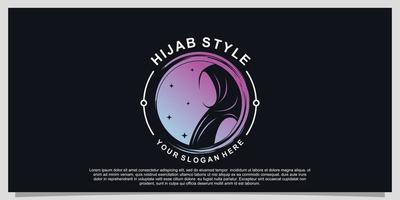 Logo-Design im Hijab-Stil für Hijab- oder Schalmode-Muslimah mit einzigartigem Konzept Premium-Vektorteil 8 vektor