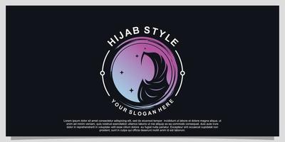 hijab stil logotyp design för hijab eller scarf mode muslim med unik begrepp premie vektor del 13