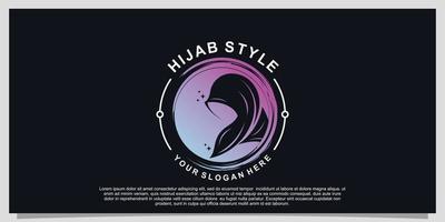 hijab stil logotyp design för hijab eller scarf mode muslim med unik begrepp premie vektor del 16