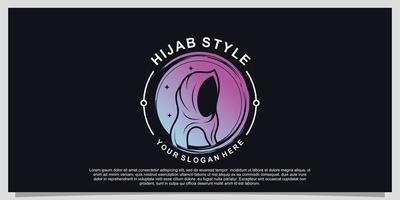 Logo-Design im Hijab-Stil für Hijab- oder Schalmode-Muslimah mit einzigartigem Konzept Premium-Vektor Teil 1 vektor