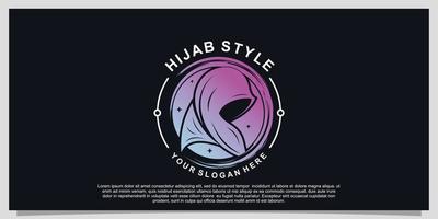 Logo-Design im Hijab-Stil für Hijab- oder Schalmode-Muslimah mit einzigartigem Konzept Premium-Vektor Teil 4 vektor