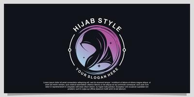 Logo-Design im Hijab-Stil für Hijab- oder Schalmode-Muslimah mit einzigartigem Konzept Premium-Vektorteil 10 vektor