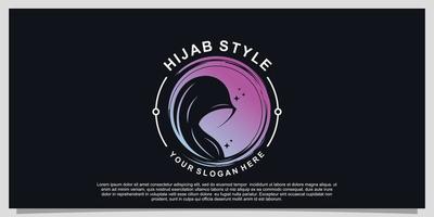 hijab stil logotyp design för hijab eller scarf mode muslim med unik begrepp premie vektor del 14