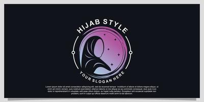 Logo-Design im Hijab-Stil für Hijab- oder Schalmode-Muslimah mit einzigartigem Konzept Premium-Vektorteil 7 vektor