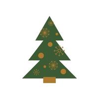geometrisk jul element isolerat vektor. vinter- Semester mosaik- geometrisk grön triangel- jul träd, snöflingor dragen i abstrakt former. minimalistisk ny år dekorativ illustration vektor