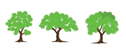 Bäume zum Dekorieren von Gärten, Vektorillustration. vektor