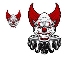 Gruseliges Halloween-Zirkus-Clown-Charakter-Maskottchen vektor