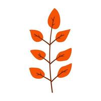 höst kvist med orange löv enkel illustration vektor