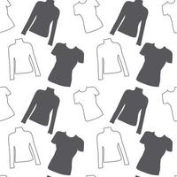 Nahtloses Muster aus Kurz- und Langarm-T-Shirt in trendigen Grautönen. sich wiederholende Textur vektor