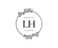 lh initialen brief hochzeitsmonogramm logos sammlung, handgezeichnete moderne minimalistische und florale vorlagen für einladungskarten, save the date, elegante identität für restaurant, boutique, café im vektor