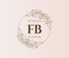 fb initialer brev bröllop monogram logotyper samling, hand dragen modern minimalistisk och blommig mallar för inbjudan kort, spara de datum, elegant identitet för restaurang, boutique, Kafé i vektor