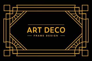 Art-Deco-Rahmen in goldener Farbe für edlen und luxuriösen Designstil. Premium-Poster in Vintage-Strichzeichnungen für Poster, Banner und Flyer. klassischer Umrissstrich für den Hintergrund vektor