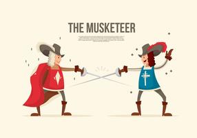 Slaget Musketeer Vektorillustration vektor