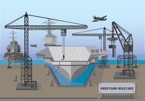 Militär Shipyard Illustration vektor