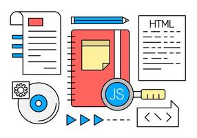 Gratis linjära webbutvecklingsvektorer vektor