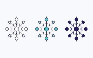 Schneeflockenlinie und Glyphensymbol, Vektorillustration vektor