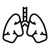 mänsklig lungor ikon, översikt stil vektor