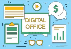 Freie flache Design Vector Digital Office Icons