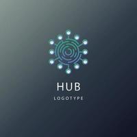 Farbverlauf-Hub-Logo-Design-Vorlagenvektor vektor