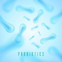 Probiotika-Bakterien-Vektor-Illustration. Biologie, naturwissenschaftlicher Hintergrund. mikroskopisch kleine bakterien nahaufnahme. vektor
