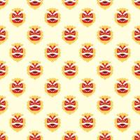 chinesisches neujahrskonzept. Vektornahtloses Muster der flachen Drachenmaske für Websites, Plakate, Textilien, Stoffe und andere Oberflächen vektor