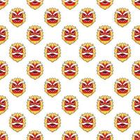 chinesisches neujahrskonzept. Vektornahtloses Muster der Cartoon-Drachenmaske für Websites, Plakate, Textilien, Stoffe und andere Oberflächen
