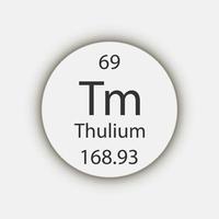 Thulium-Symbol. chemisches Element des Periodensystems. Vektor-Illustration. vektor