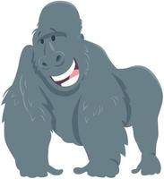 glad gorilla apa djur seriefigur vektor
