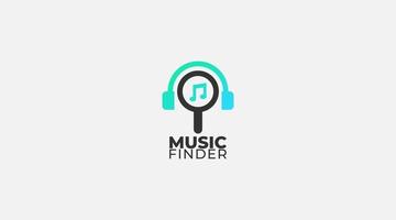 Designvorlage für das Musiklogo finden vektor