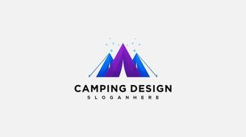 camping skön logotyp design vektor illustration